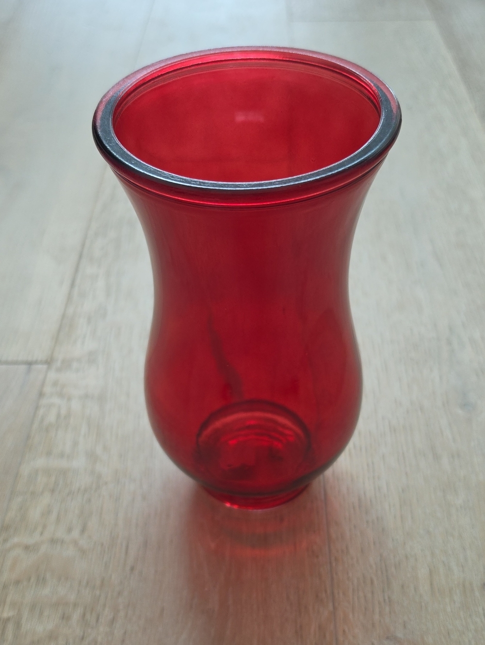 Red Glass Hurricane Vase